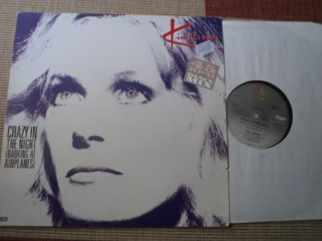 Kim Carnes Crazy In The Night / Barking At Airplanes maxi single disc vinyl muzica synth pop emi records 1985 VG+