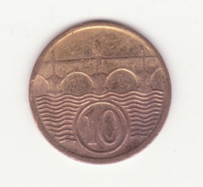 Moneda Cehoslovacia - 10 Haleru 1926 foto