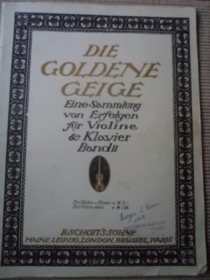 Die goldene Geige Eine Sammlung von Erfolgen fur Violine Klavier Band partitura foto