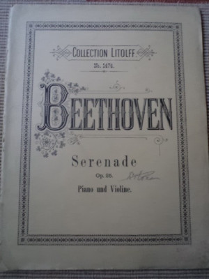 beethoven serenade o.p.25 piano und violine Collection Litolff partitura clasica foto