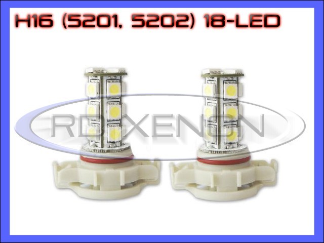 BEC AUTO LED LEDURI H16 5201, 5202 18 SMD - LOGAN PH2 DRL FAZA LUNGA  PROIECTOARE, Universal, ZDM | Okazii.ro