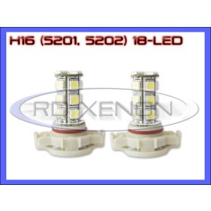 BEC AUTO LED LEDURI H16 5201, 5202 18 SMD - LOGAN PH2 DRL FAZA LUNGA PROIECTOARE