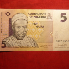 Bancnota 5 Naira Nigeria 2006 , cal.NC