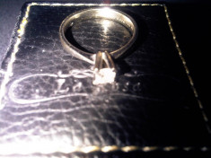 Vand inel diamant 18k, aur alb cu diamant 0.23 carate, marimea 13.5. foto