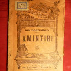 Ion Dongorozi - Amintiri - BPT nr. 1231 -interbelica