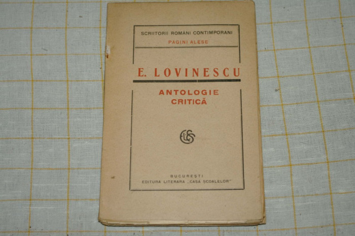 Antologie critica - E. Lovinescu - 1921