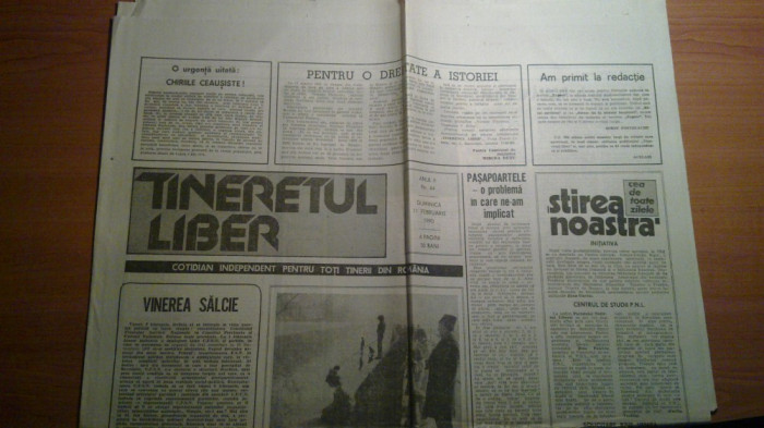 ziarul tineretul liber 11 februarie 1990