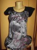 TRICOU BERSHKA, Negru, 36, Maneca scurta