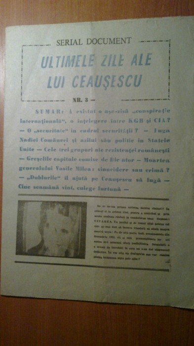 serial document &quot;ultimile zile ale lui ceausescu &quot; nr. 3/ 1990