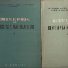 (C1706) CULEGERE DE PROBLEME DIN REZISTENTA MATERIALELOR DE BUZDUGAN , MITESCU , VOINEA , CALMANOVICI , BLUMENFELD , EDITURA TEHNICA, 1958, 2 VOLUME