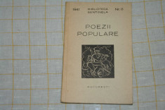 Poezii populare - Biblioteca Sentinela - 1941 foto