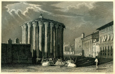 Templul lui Vesta din Roma - Italia - Tipogravura - Meyers Universum 1833-1861 foto