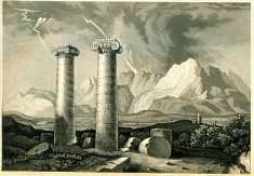 Ruine in Sardis (fostul Imperiu Persan) - Turcia - Tipogravura - Meyers Universum 1833-1861 foto