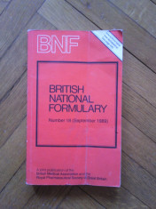BRITISH NATIONAL FORMULARY, Number 18 (September 1989) foto