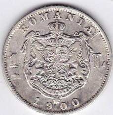6.Romania 1 LEU 1900,argint foto