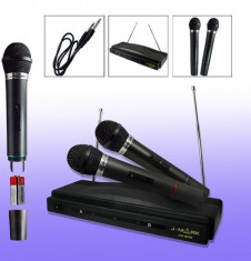 Set 2 MICROFOANE Wireless si receptor microfoane K&amp;amp;amp;K fara fir pt petreceri/nunti/sedinte/karaoke model AT-306 Garantie si Livrare gratuita ! foto