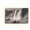 Gravura originala - Peisaj cu cascada Puppanassum - sec. XIX