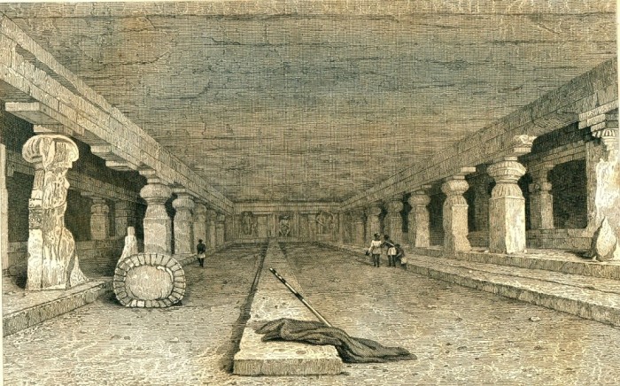 Pesterile din Ellora (India) - Tipogravura - Meyers Universum 1833-1861 foto mare Pesterile din Ellora (India) - Tipogravura - Meyers Universum 1833-1861 foto mare