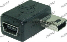 Adaptor mini USB mama - mini USB tata, la 90 grade - 126877 foto