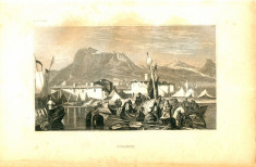 Canalul Corinth (Grecia) - Tipogravura - Meyers Universum 1833-1861 foto