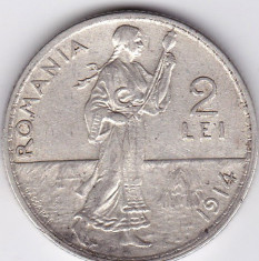 1) 2 LEI 1914,argint 10 gr. 0.835,muchia rotunjita,monetaria Hamburg foto