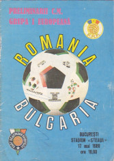 Program fotbal Romania - Bulgaria 17 mai 1989 foto