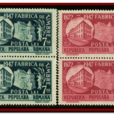 Romania 1948 - Fabrica de Timbre 75 ani de la infiintare LP 277 blocuri de 4 MNH