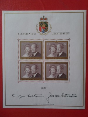 Liechtenstein 1974 Familia Regala bloc MNH cota 45 euro foto