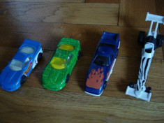 Set colectie lot Macheta auto 4 masini Hot Wheels Mattel originale metal modele curse anii 1990 foto