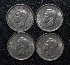 set monede sixpence Anglia Georgius VI foto