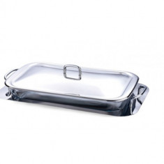 Tava PYREX 3,5 L CU SUPORT SI CAPAC DIN INOX foto