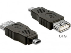 Adaptor mini USB tata la USB 2.0-A mama OTG - 65399 foto