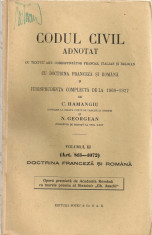 C. Hamangiu / N. Georgean - Codul civil adnotat ( 9 volumele ) foto