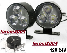 Lumini de zi, daytime running lights, DRL, daylights, proiectoare cu led, 3 led foto