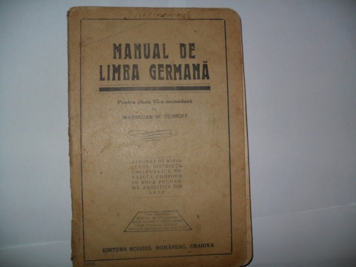 Manual de limba germana- 1929-Maximilian W.Schroff