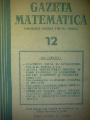 Gazeta matematica - Nr. 12 / 1984 , Anul LXXXIX foto