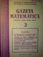 Gazeta matematica - Nr. 3 / 1987 , Anul XCII foto