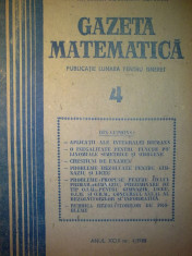 Gazeta matematica - Nr. 4 / 1988 , Anul XCIII foto