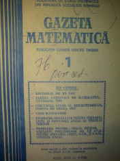 Gazeta matematica - Nr. 1 / 1988 , Anul XCIII foto