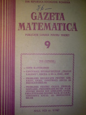 Gazeta matematica - Nr. 9 / 1987 , Anul XCII foto