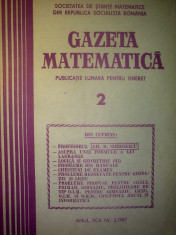 Gazeta matematica - Nr. 2 / 1987 , Anul XCII foto
