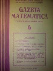 Gazeta matematica - Nr. 6 / 1987 , Anul XCII foto