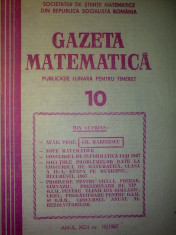 Gazeta matematica - Nr. 10 / 1987 , Anul XCII foto