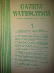 Gazeta matematica - Nr. 1 / 1986 , Anul XCI foto