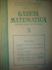 Gazeta matematica - Nr. 5 / 1986 , Anul XCI foto