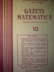 Gazeta matematica - Nr. 10 / 1989 , Anul XCIV foto
