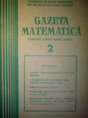 Gazeta matematica - Nr. 2 / 1986 , Anul XCI foto