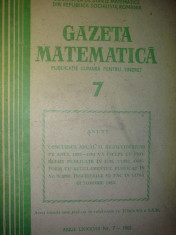 Gazeta matematica - Nr. 7 / 1983 , Anul LXXXVIII foto