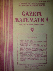 Gazeta matematica - Nr. 9 / 1989 , Anul XCIV foto