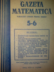 Gazeta matematica - Nr. 5-6 / 1988 , Anul XCIII foto